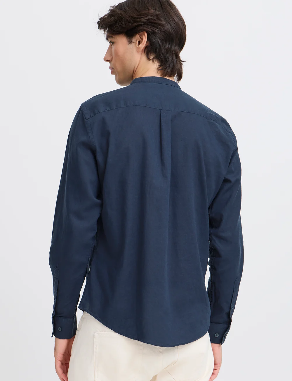 Casual Friday - CFANTON 0053 CC LS linen mix shirt - linneskjortor - dark navy - 5