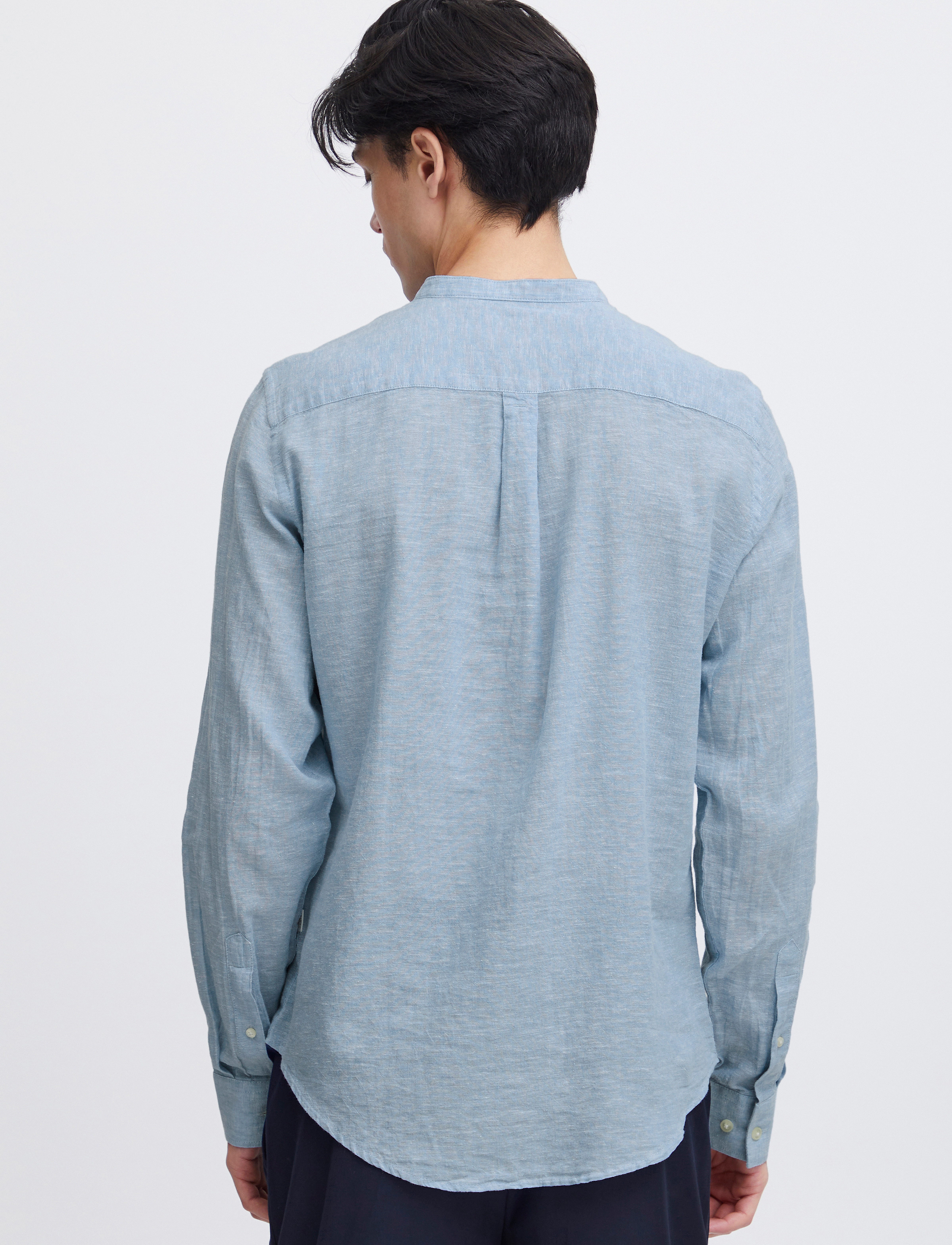 Casual Friday - CFANTON 0053 CC LS linen mix shirt - pellavakauluspaidat - silver lake blue - 5