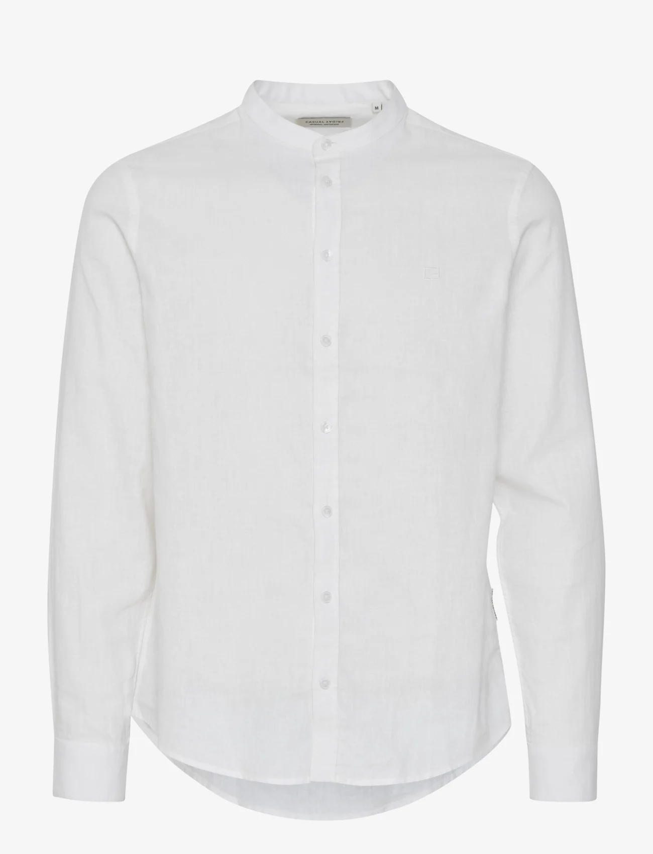 Casual Friday - CFAnton 0053 CC LS linen mix shirt - linasest riidest särgid - snow white - 0