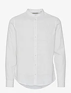 CFAnton 0053 CC LS linen mix shirt - SNOW WHITE