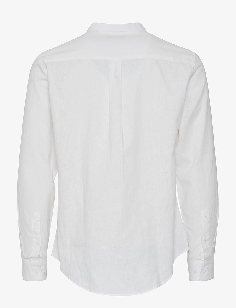 Casual Friday - CFANTON 0053 CC LS linen mix shirt - linneskjortor - snow white - 2