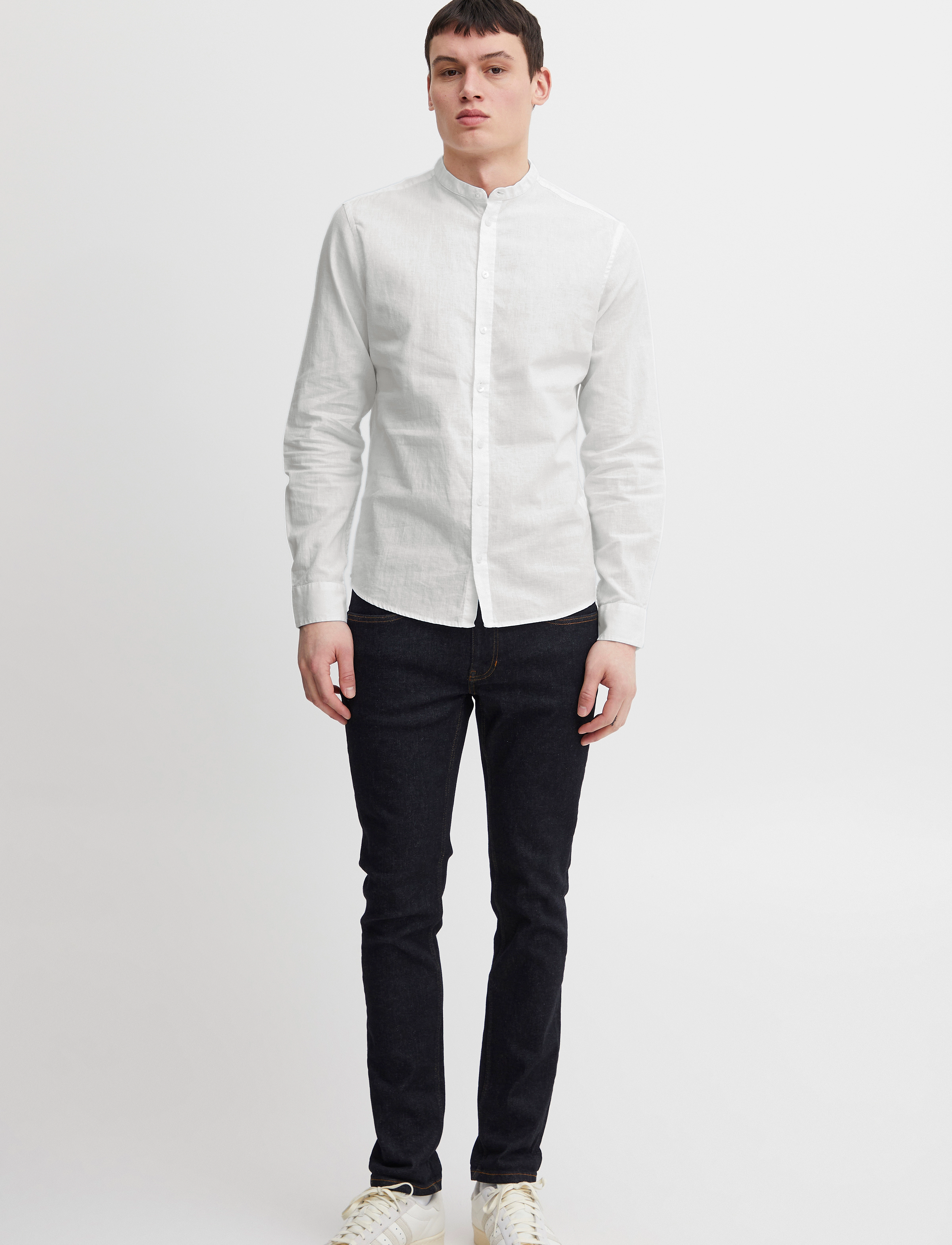 Casual Friday CFANTON 0053 CC LS linen mix shirt - Linneskjortor - SNOW WHITE / white