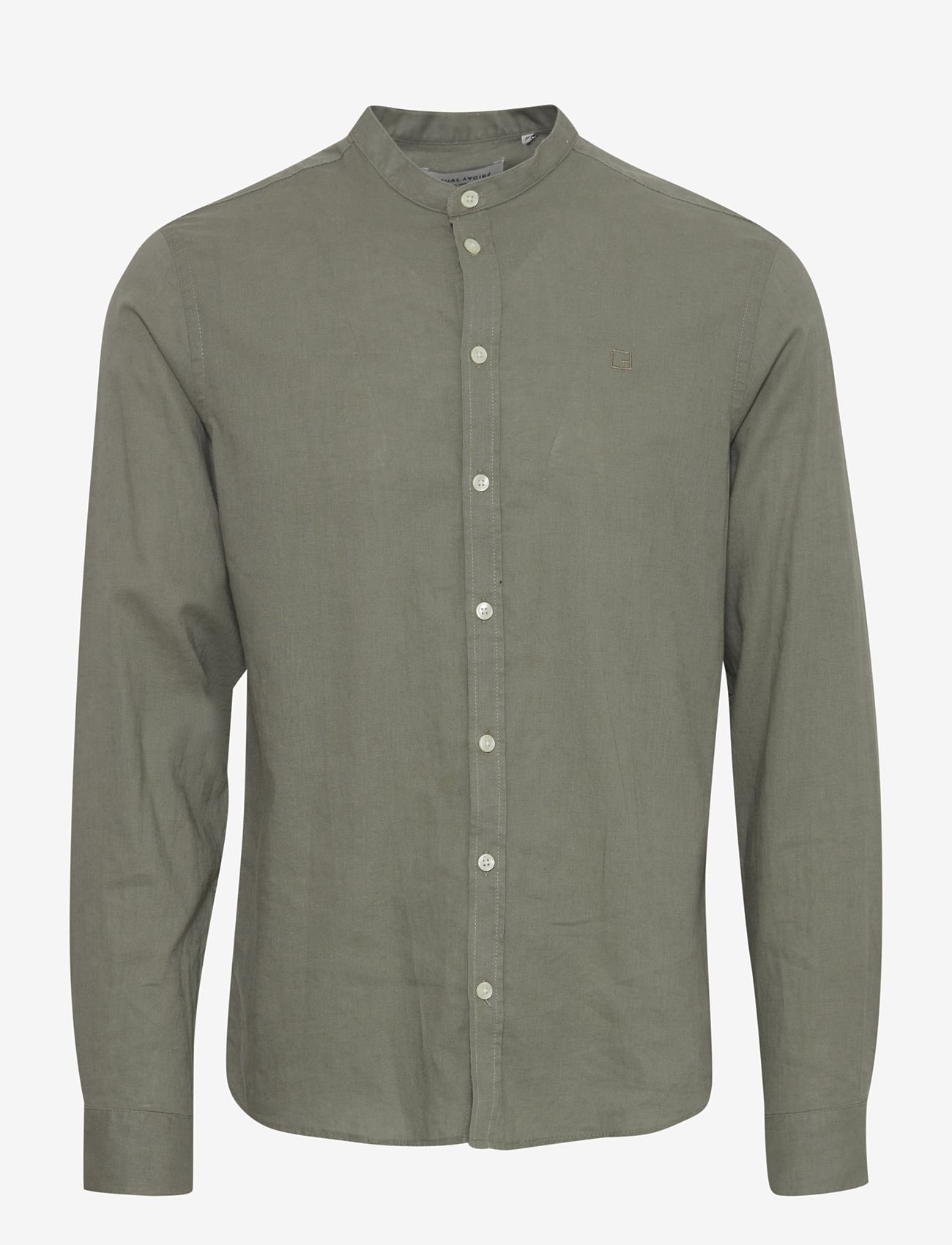 Casual Friday - CFAnton 0053 CC LS linen mix shirt - linneskjortor - vetiver - 0