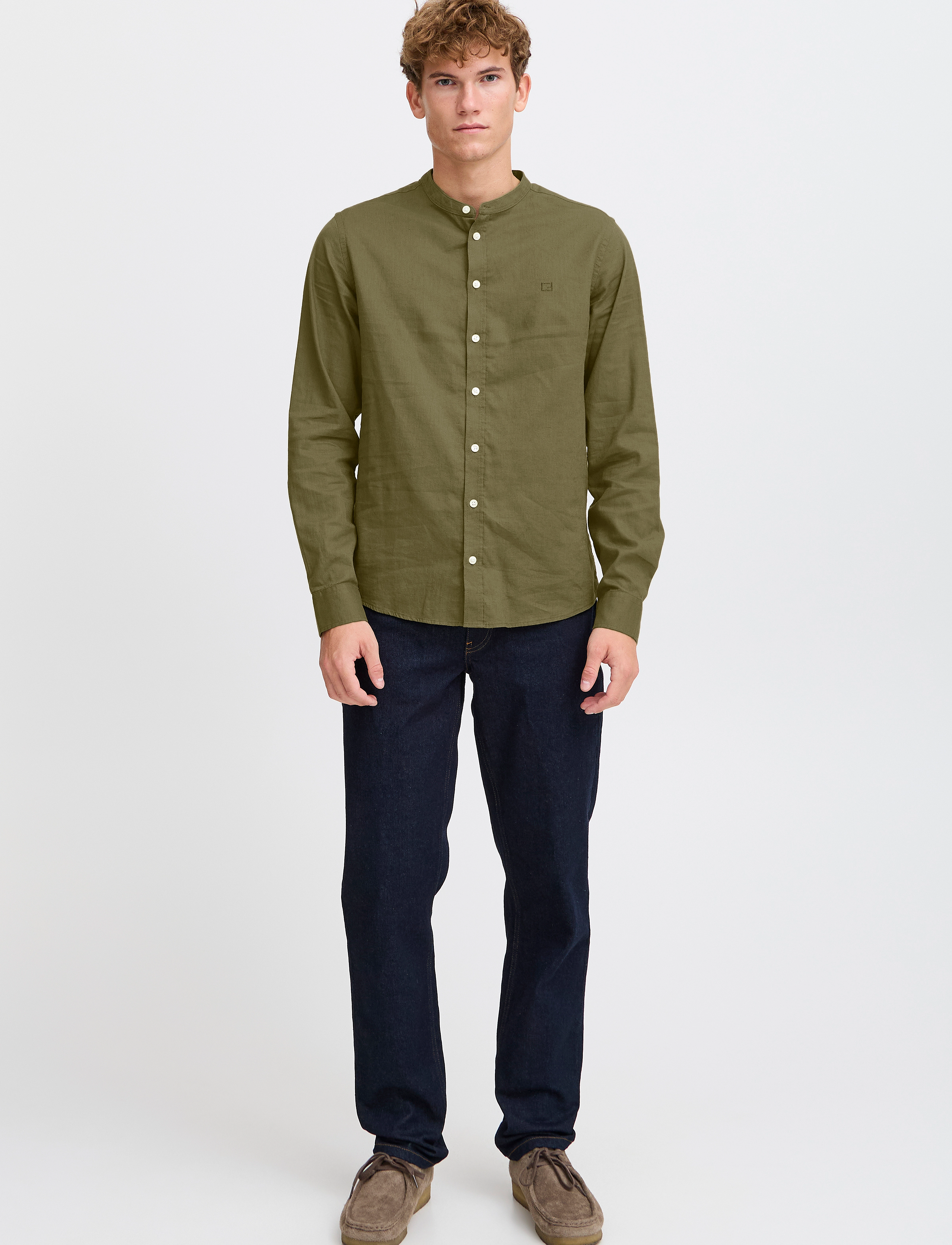 Casual Friday CFANTON 0053 CC LS LINEN MIX - Deals - WINTER MOSS / khaki/green