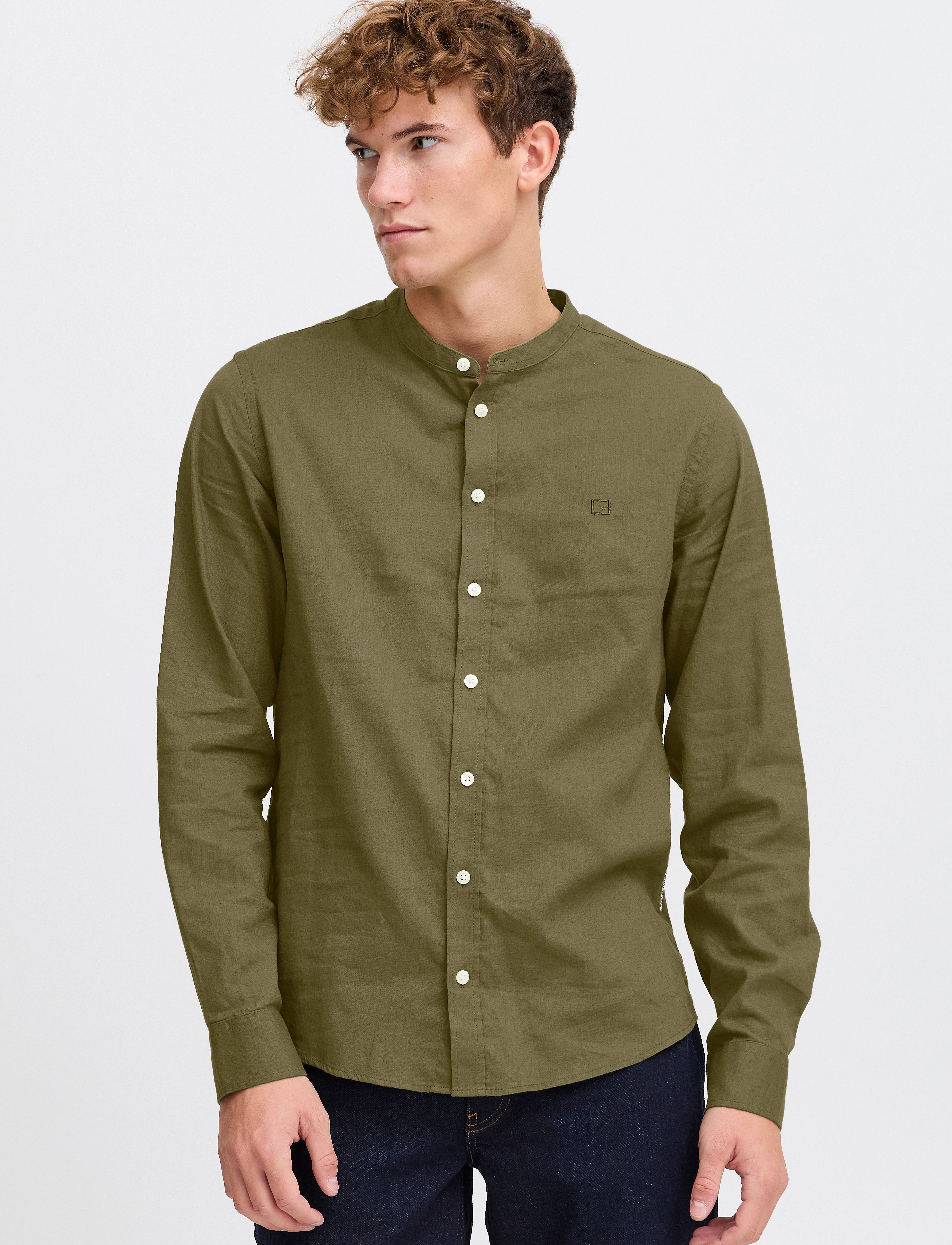 Casual Friday - CFANTON 0053 CC LS linen mix shirt - linnen overhemden - winter moss - 4