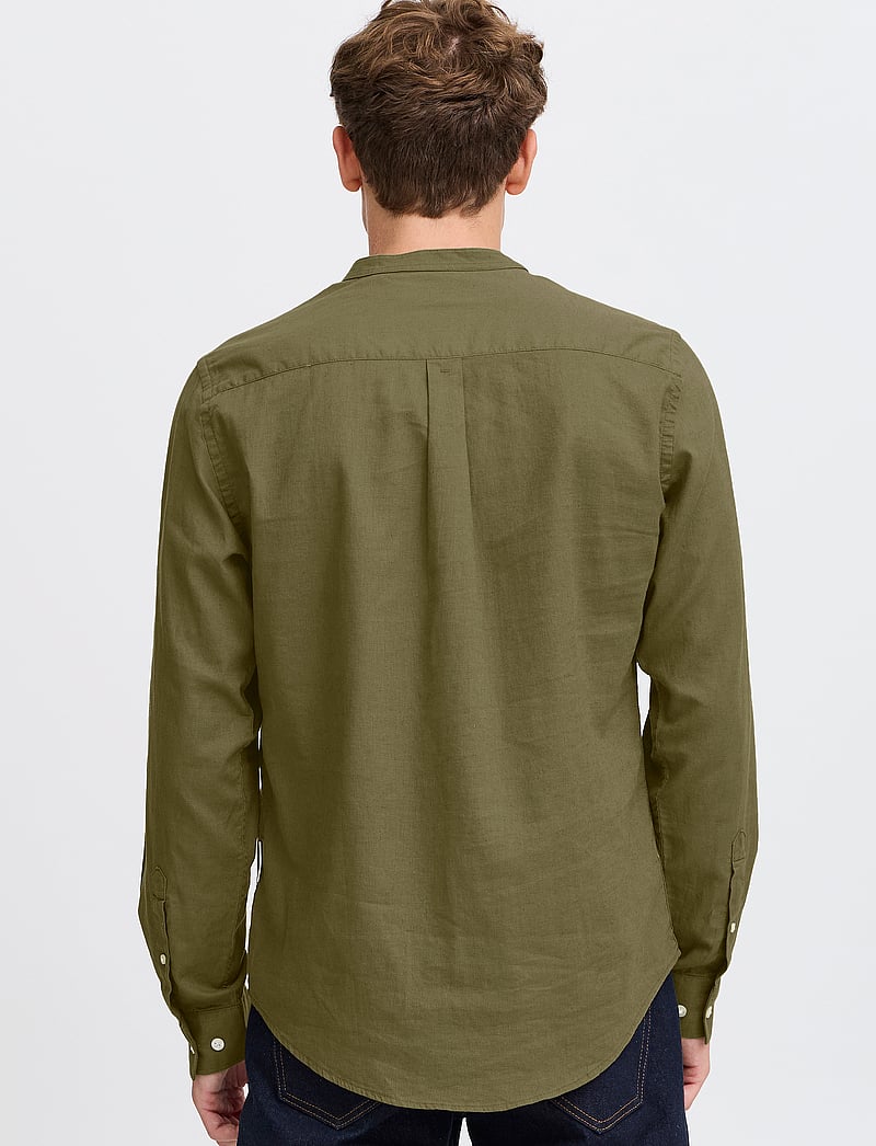 Casual Friday - CFANTON 0053 CC LS linen mix shirt - hørskjorter - winter moss - 5