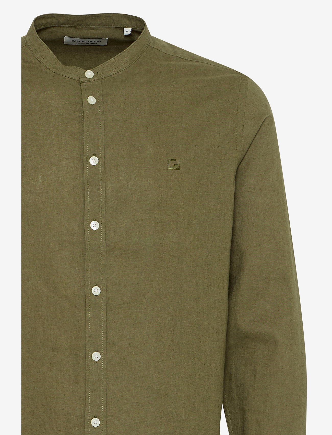 Casual Friday - CFANTON 0053 CC LS linen mix shirt - hørskjorter - winter moss - 3