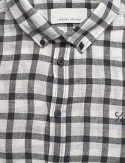 Casual Friday - CFAnton 0053 LS BD check linen mix - checkered shirts - dark navy - 6