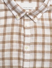 Casual Friday - CFAnton 0053 LS BD check linen mix - checkered shirts - ecru - 6
