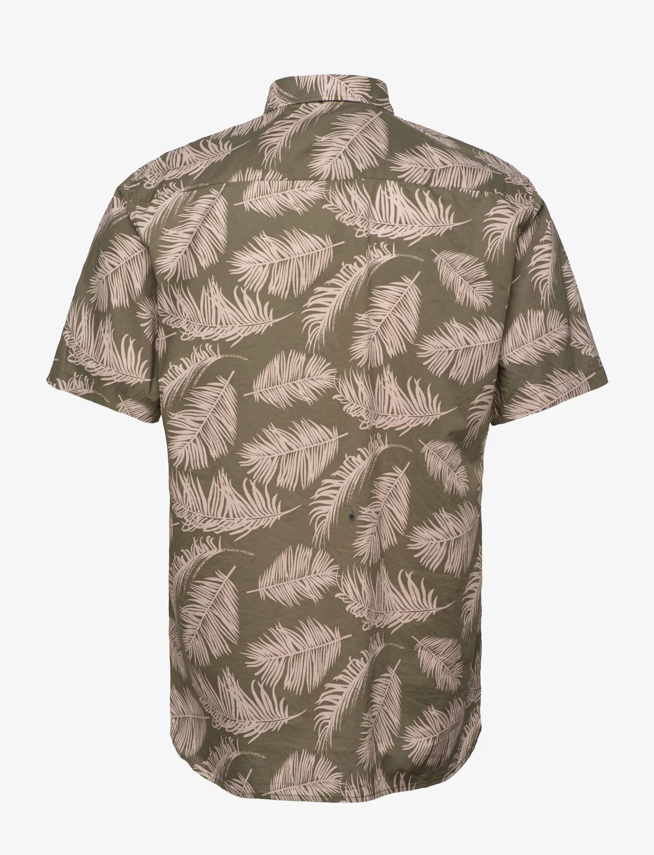 Casual Friday - CFAnton SS palm printed shirt - laveste priser - burnt olive - 1