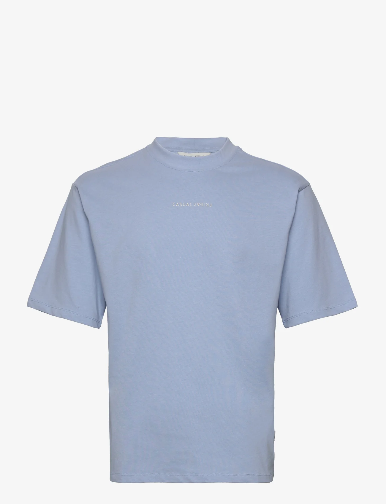 Casual Friday - CFTue relaxed tee w. logo center fr - chambray blue - 0
