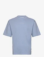 CFTue relaxed tee w. logo center fr - CHAMBRAY BLUE