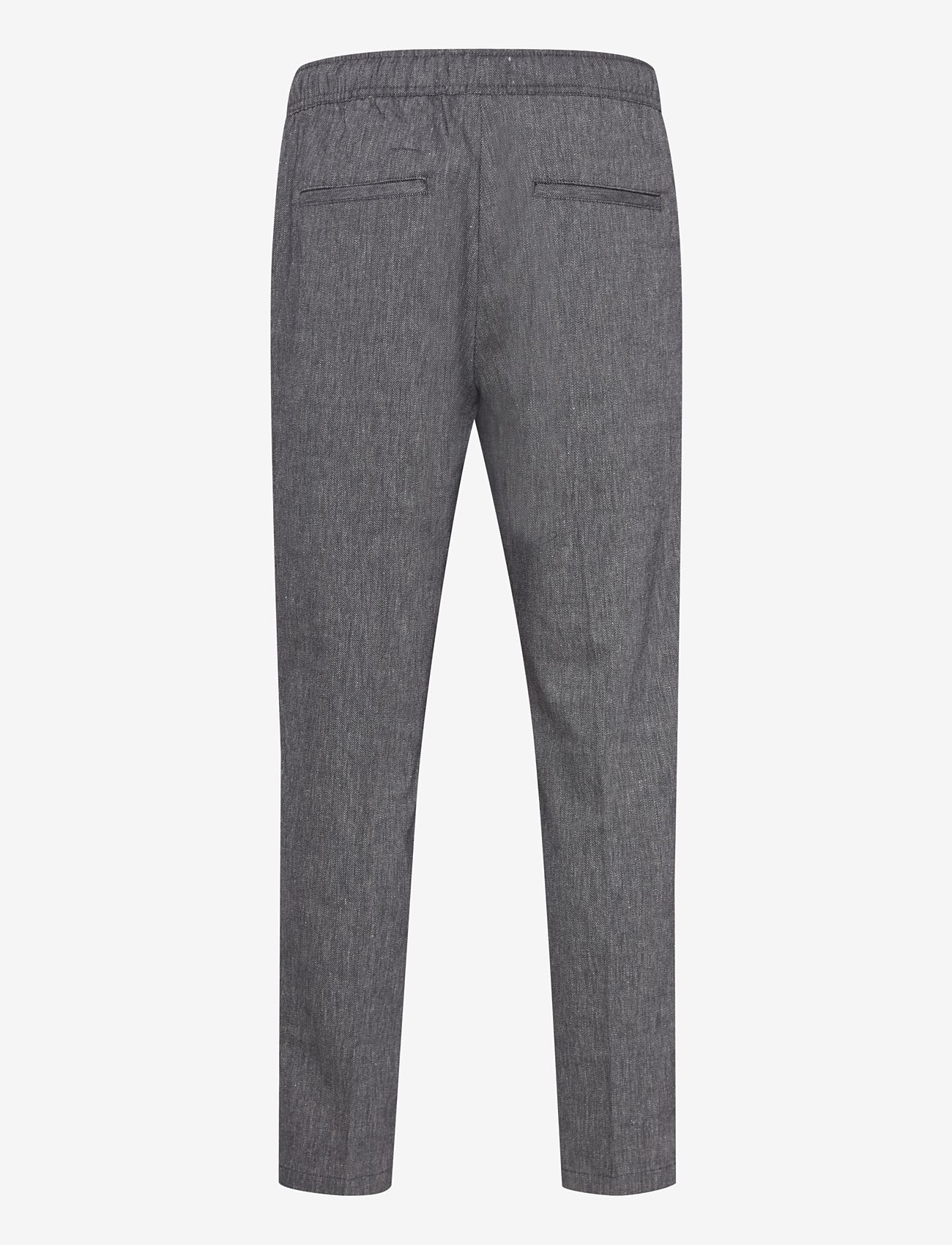 Casual Friday - CFPilou 0066 drawstring linen mix p - linnebyxor - dark navy melange - 2