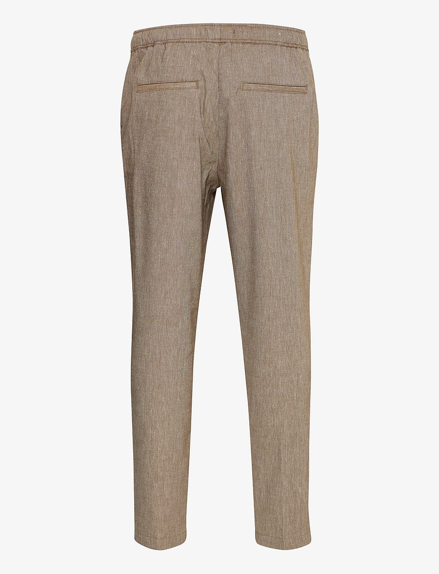 Casual Friday - CFPILOU 0066 drawstring linen mix p - linnebyxor - kangaroo melange - 2