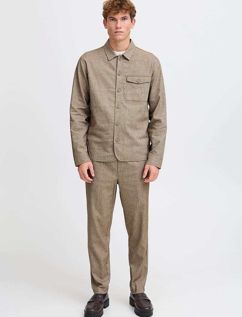 Casual Friday - CFPILOU 0066 drawstring linen mix p - leinenhosen - kangaroo melange - 0