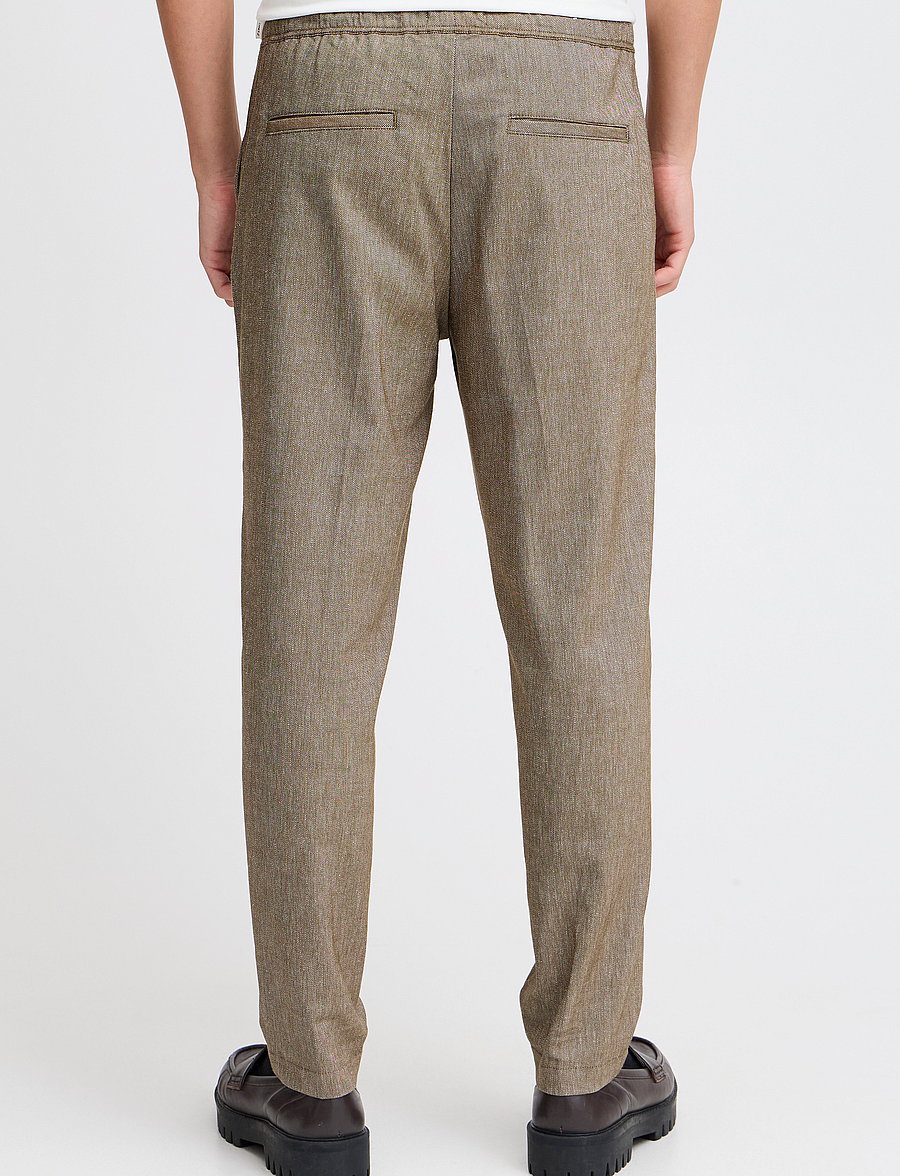 Casual Friday - CFPILOU 0066 drawstring linen mix p - linnebyxor - kangaroo melange - 5