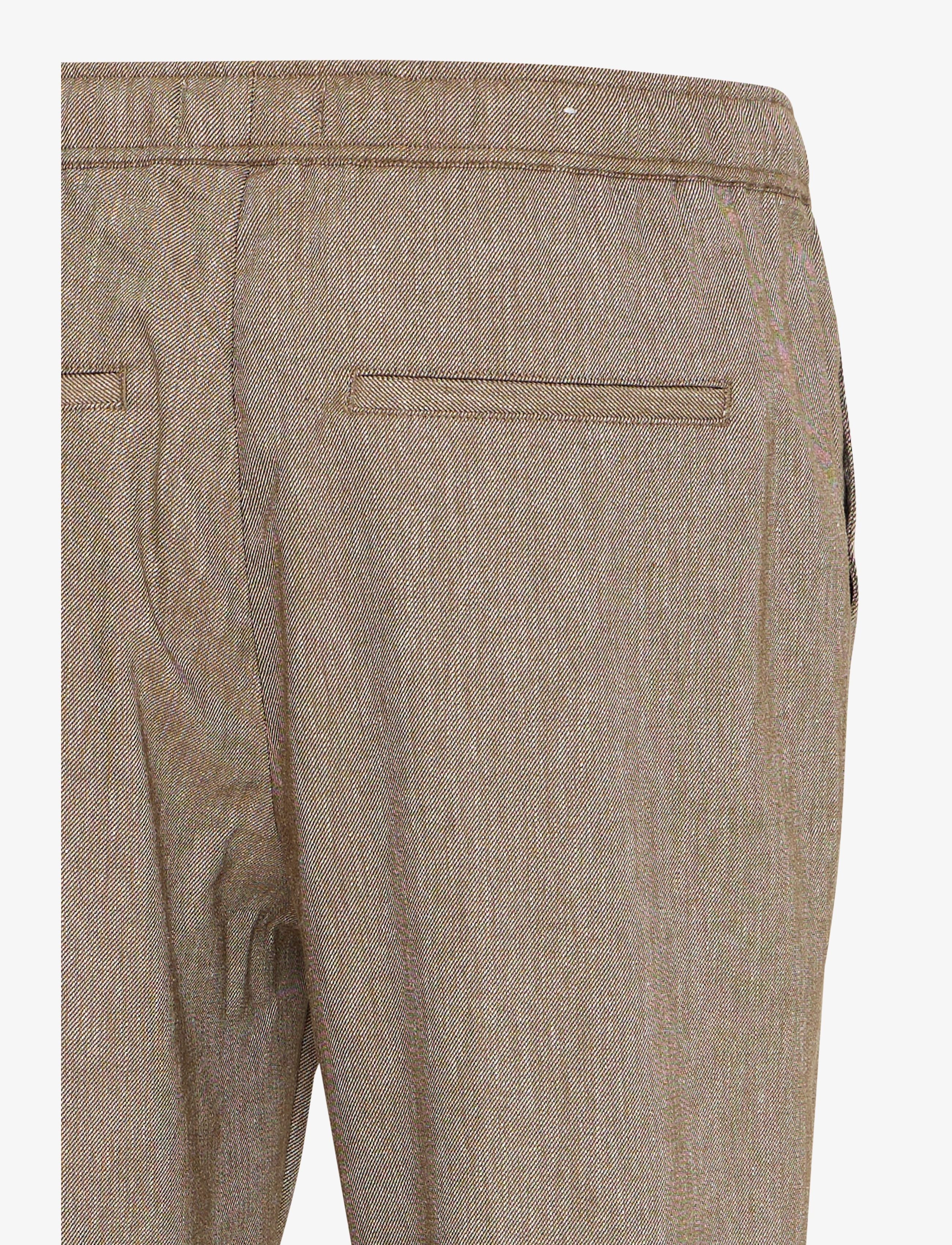 Casual Friday - CFPILOU 0066 drawstring linen mix p - linnebyxor - kangaroo melange - 3