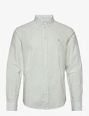 Casual Friday - CFAnton LS BD striped oxford shirt - oxford-skjorter - snow white - 0