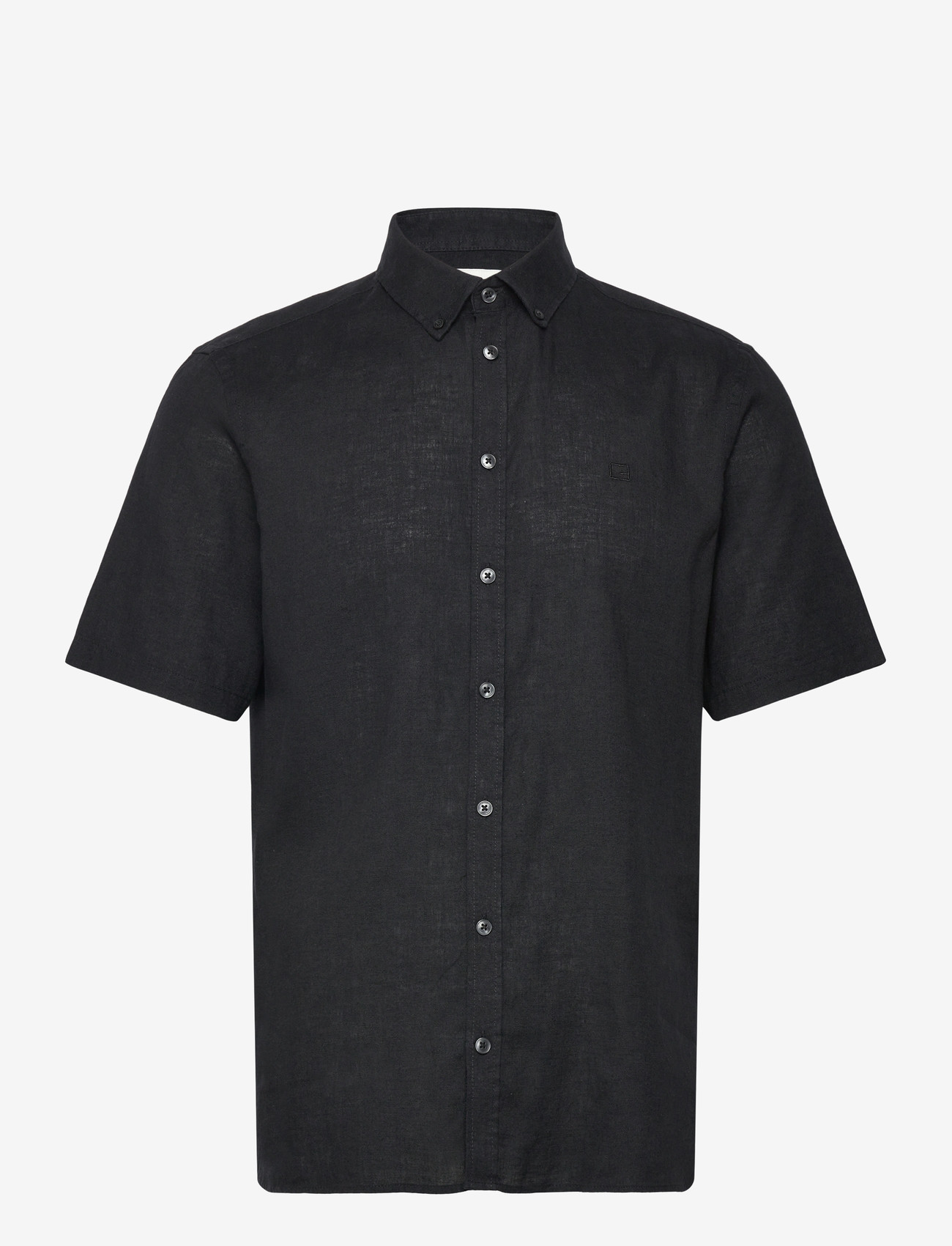 Casual Friday - CFANTON SS LINEN SHIRT - linneskjortor - black beauty - 0