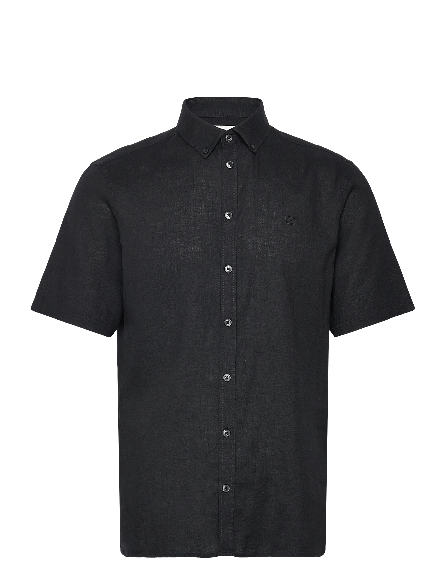 Casual Friday - CFANTON SS LINEN SHIRT - pellavakauluspaidat - black beauty - 0