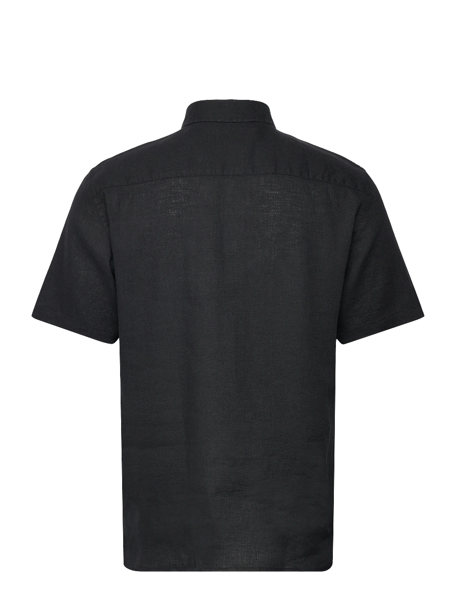 Casual Friday - CFANTON SS LINEN SHIRT - pellavakauluspaidat - black beauty - 1
