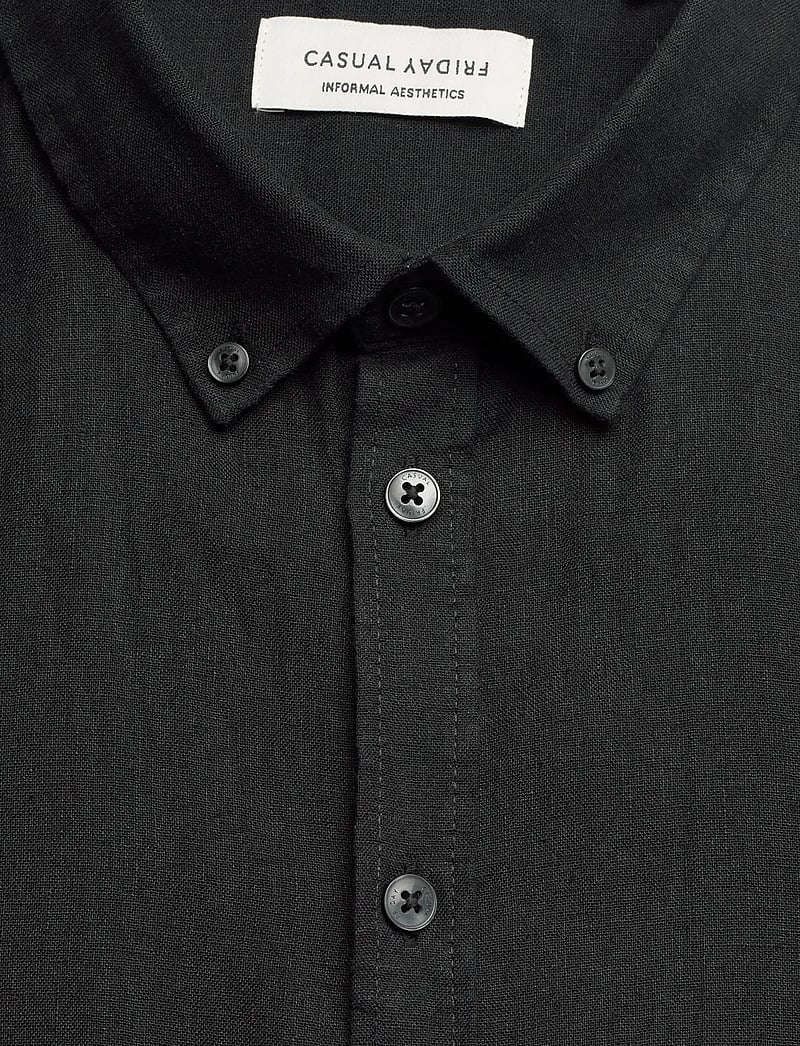 Casual Friday - CFANTON SS LINEN SHIRT - linneskjortor - black beauty - 2