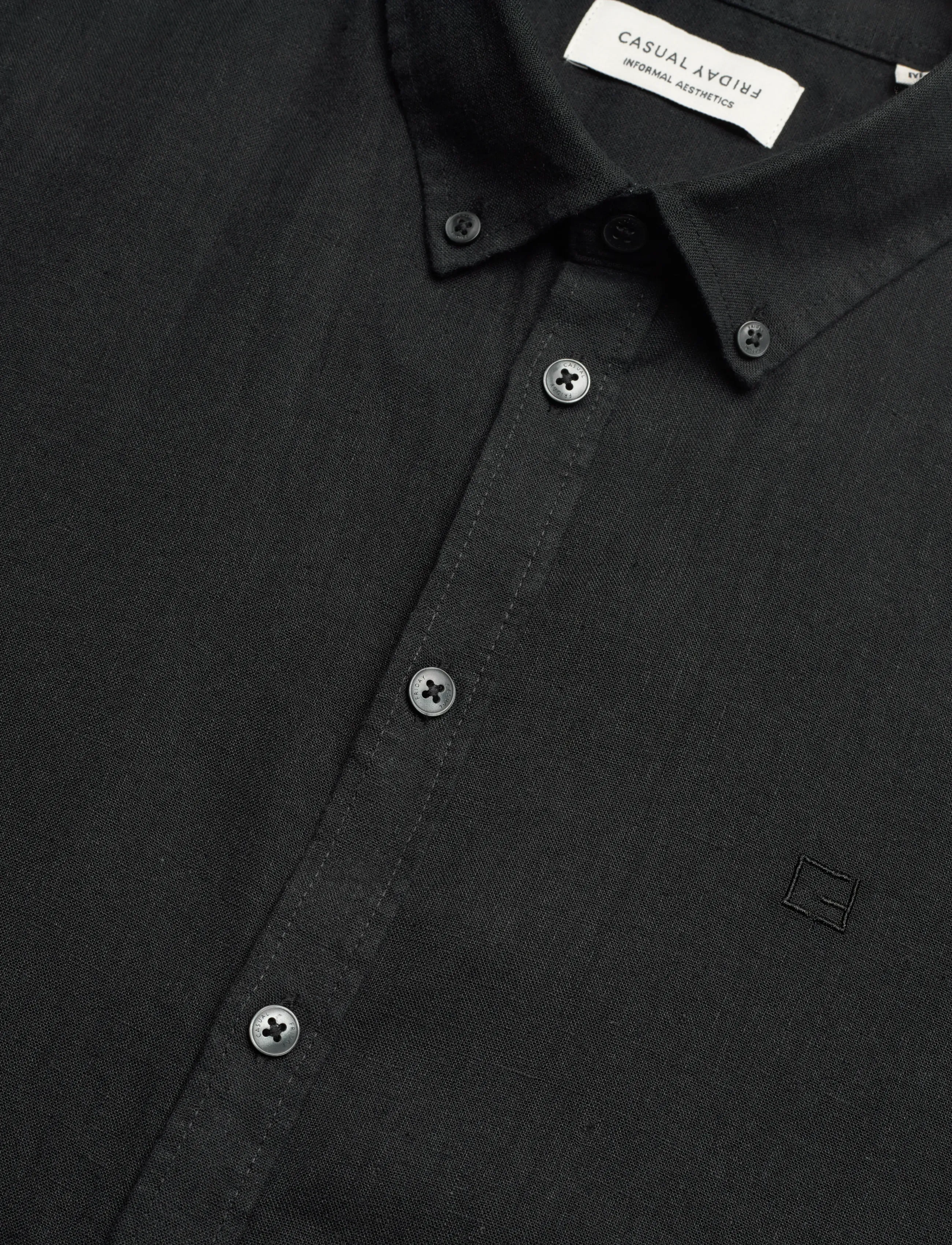 Casual Friday - CFANTON SS LINEN SHIRT - leinenhemden - black beauty - 3