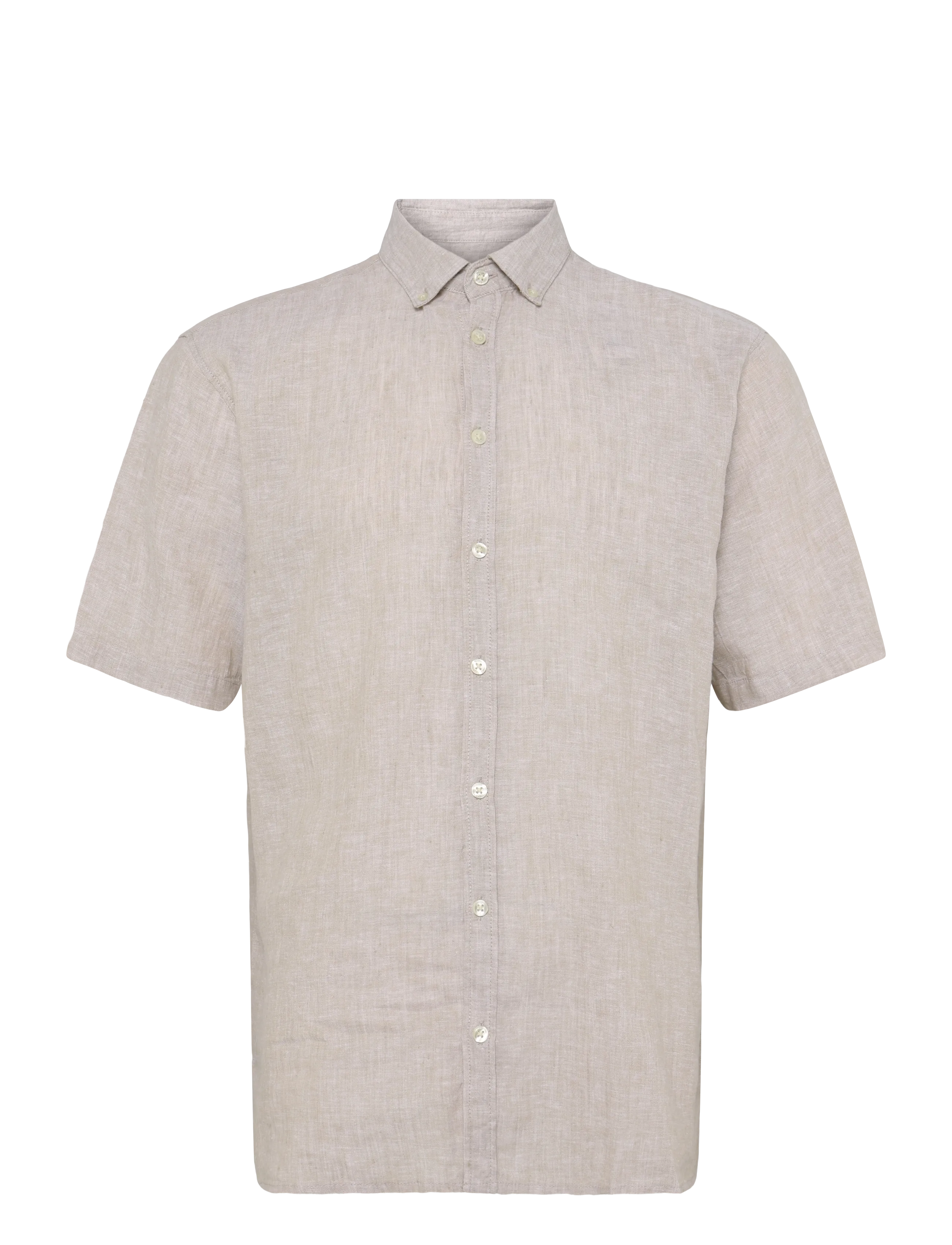 Casual Friday CFANTON SS LINEN SHIRT - Clothing - PLAZA TAUPE MELANGE / beige