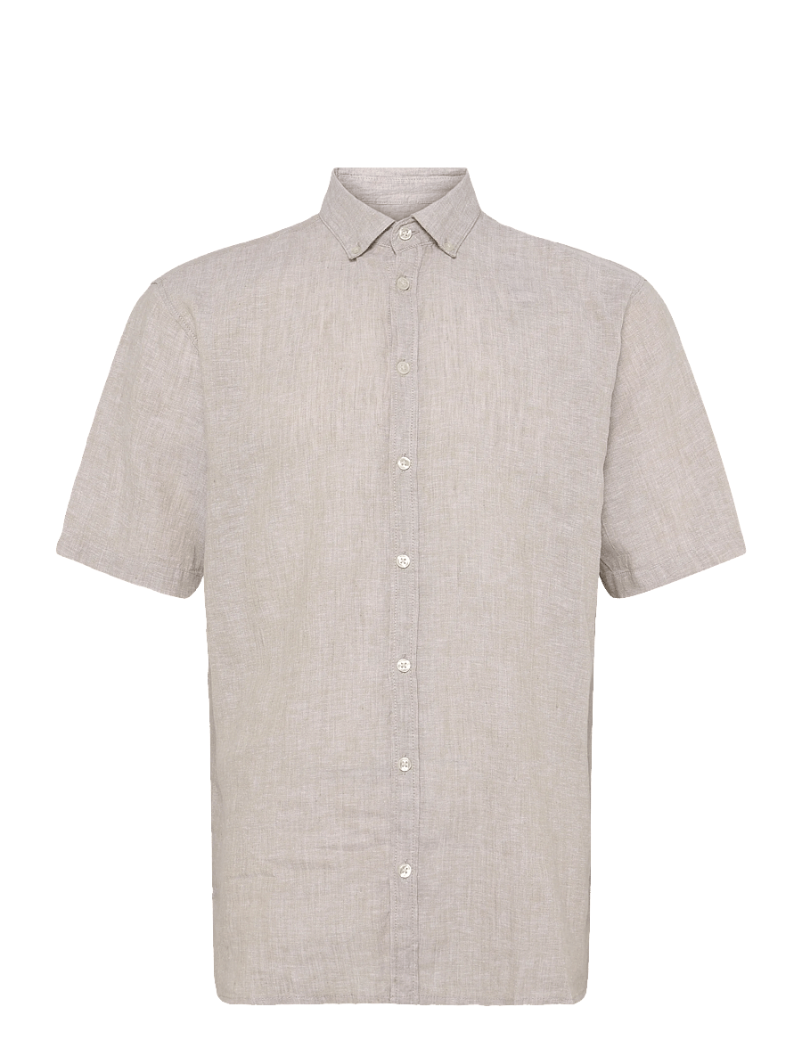 Casual Friday - CFANTON SS LINEN SHIRT - leinenhemden - plaza taupe melange - 0