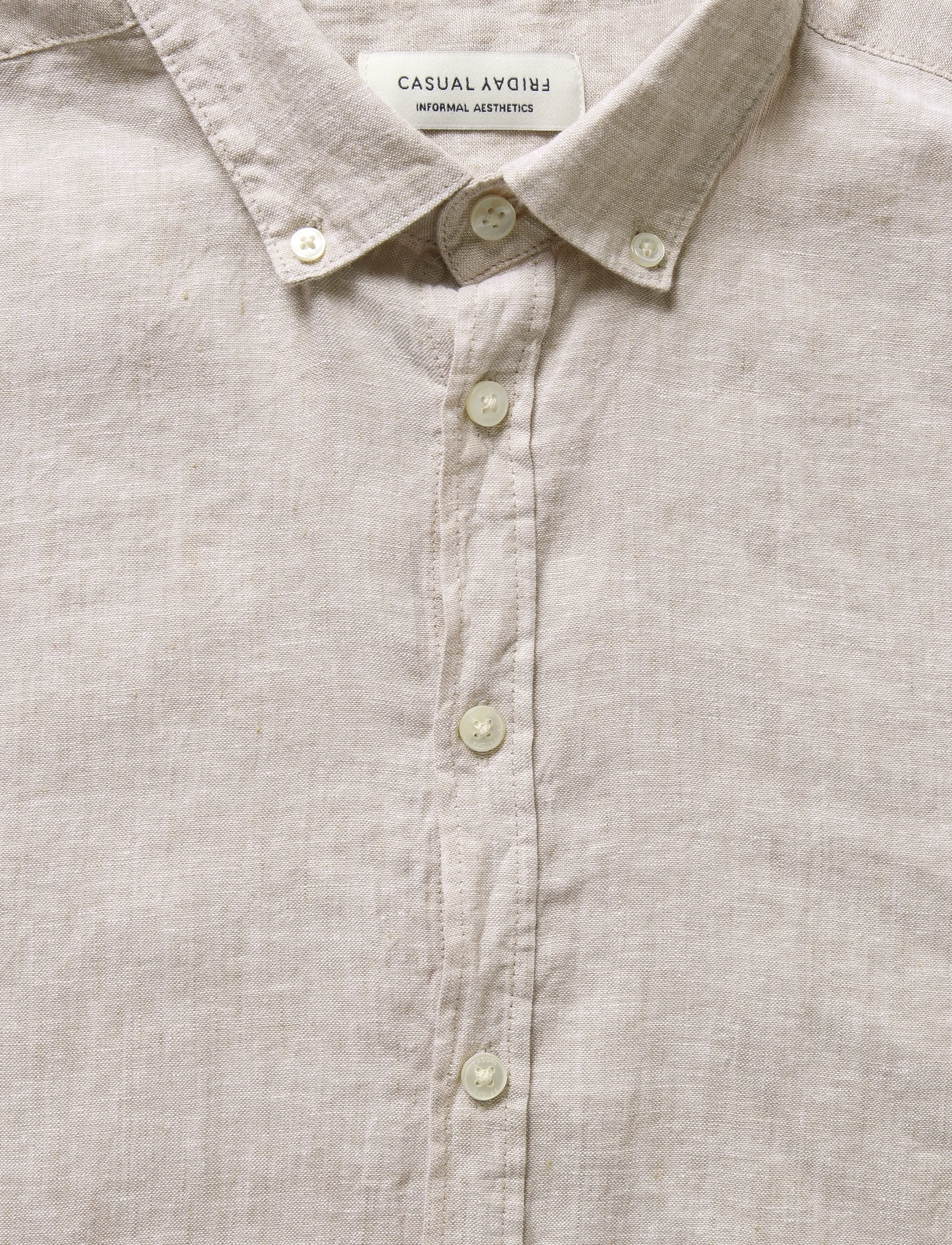 Casual Friday - CFANTON SS LINEN SHIRT - linen shirts - plaza taupe melange - 2