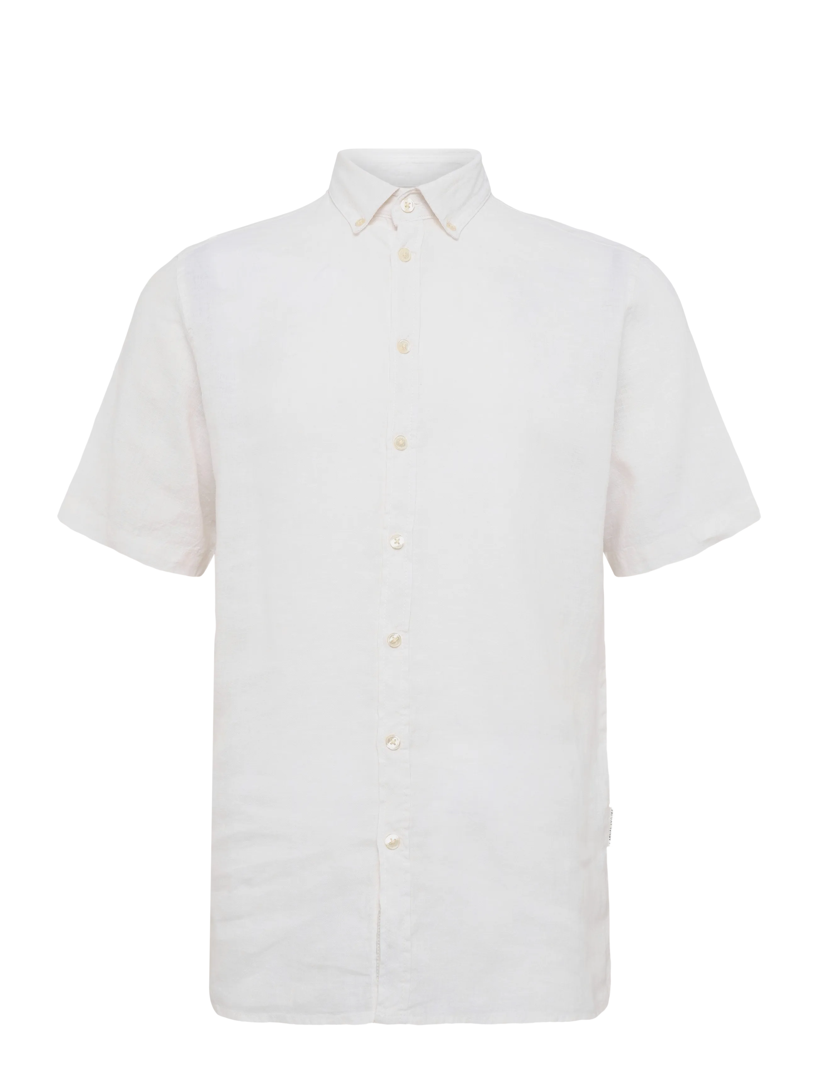 Casual Friday Cfanton Ss Linen Shirt, S, White, Skjorter > Kortærmede Shirts, Herre