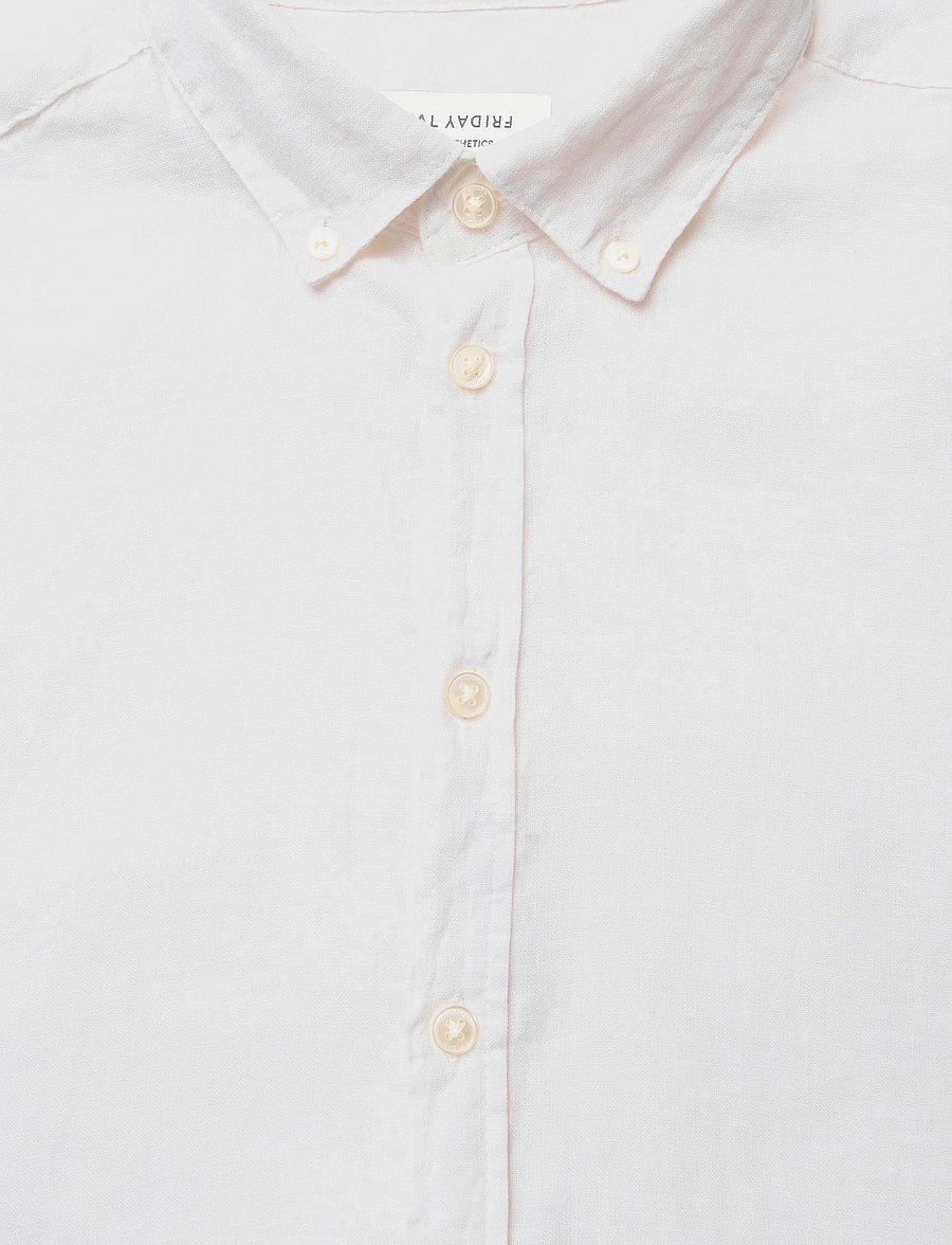 Casual Friday - CFANTON SS LINEN SHIRT - leinenhemden - snow white - 2