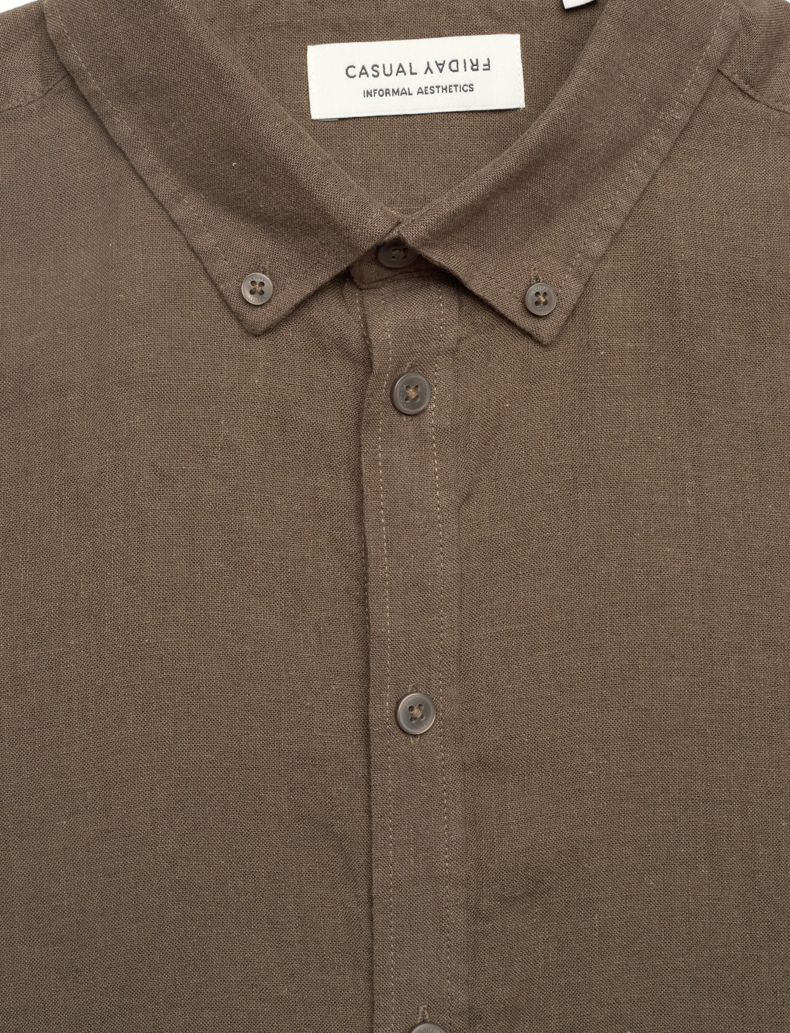Casual Friday - CFANTON SS LINEN SHIRT - linnen overhemden - wren - 2