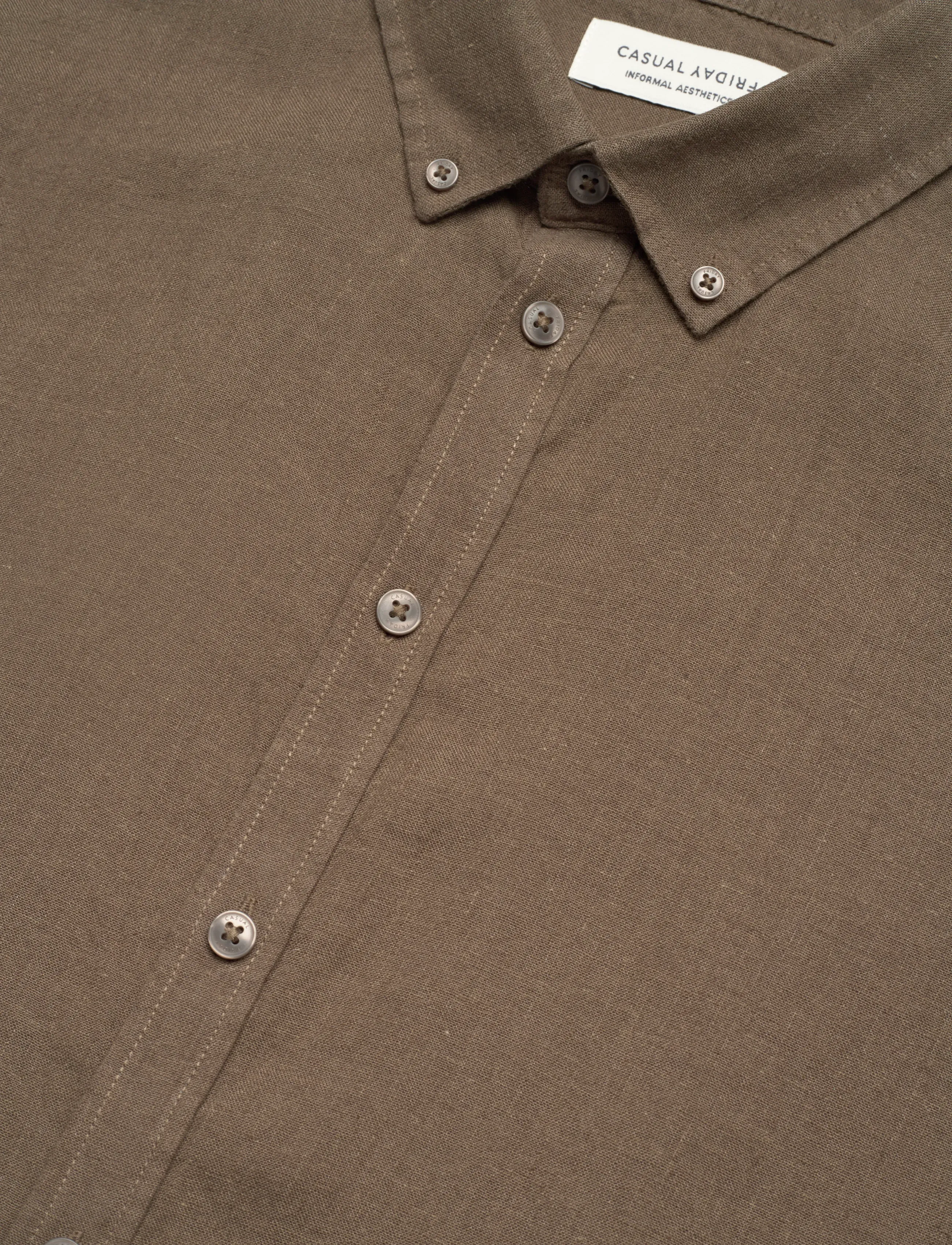 Casual Friday - CFANTON SS LINEN SHIRT - linnen overhemden - wren - 3