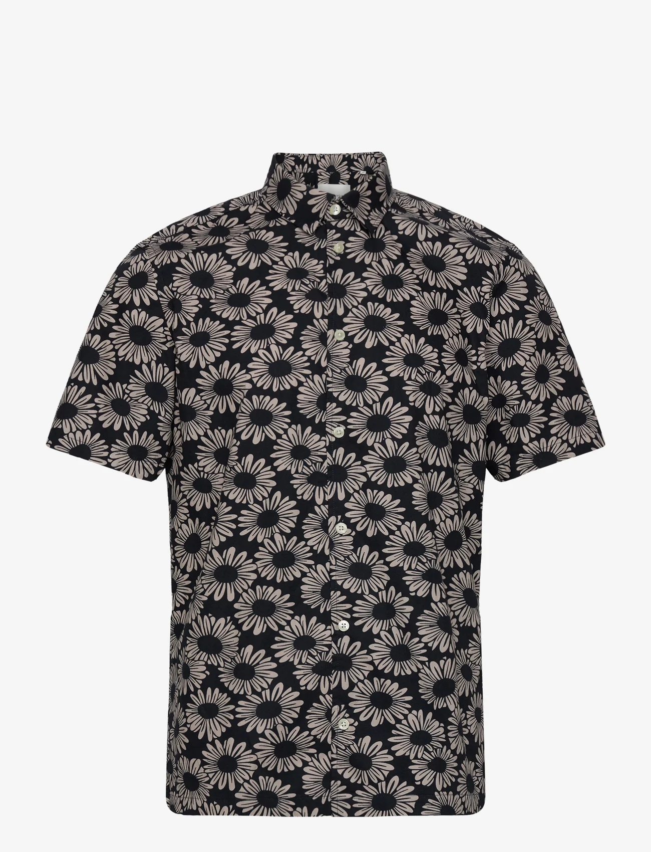Casual Friday - CFAnton SS flower printed shirt - short-sleeved shirts - dark navy - 0
