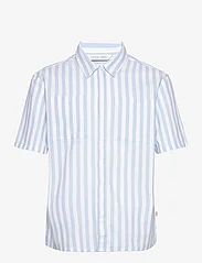 Casual Friday - CFAlvin SS striped waffel shirt - short-sleeved shirts - snow white - 0