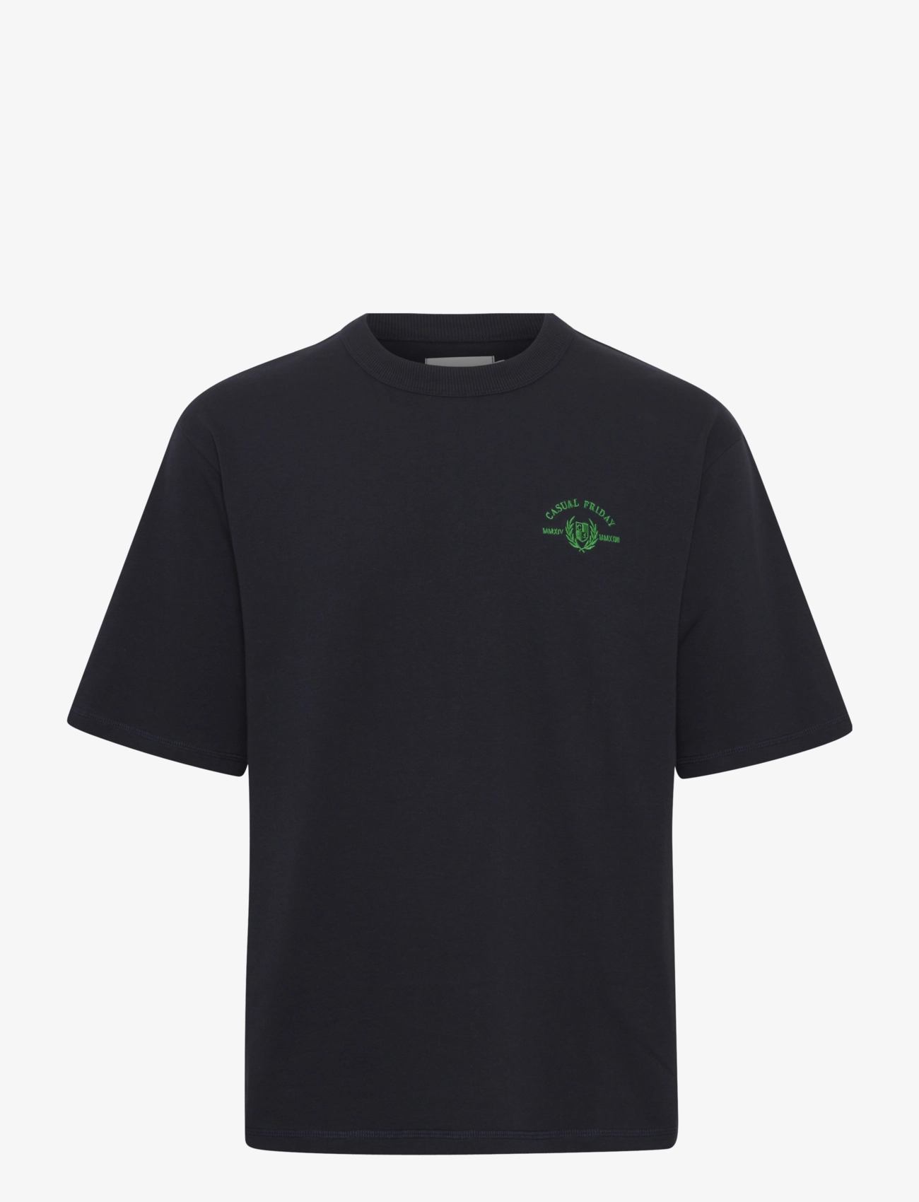Casual Friday Cftue Tee With Chest Embroidery, Mænd, T-Shirt med Brystbroderi, Navy, Str: L