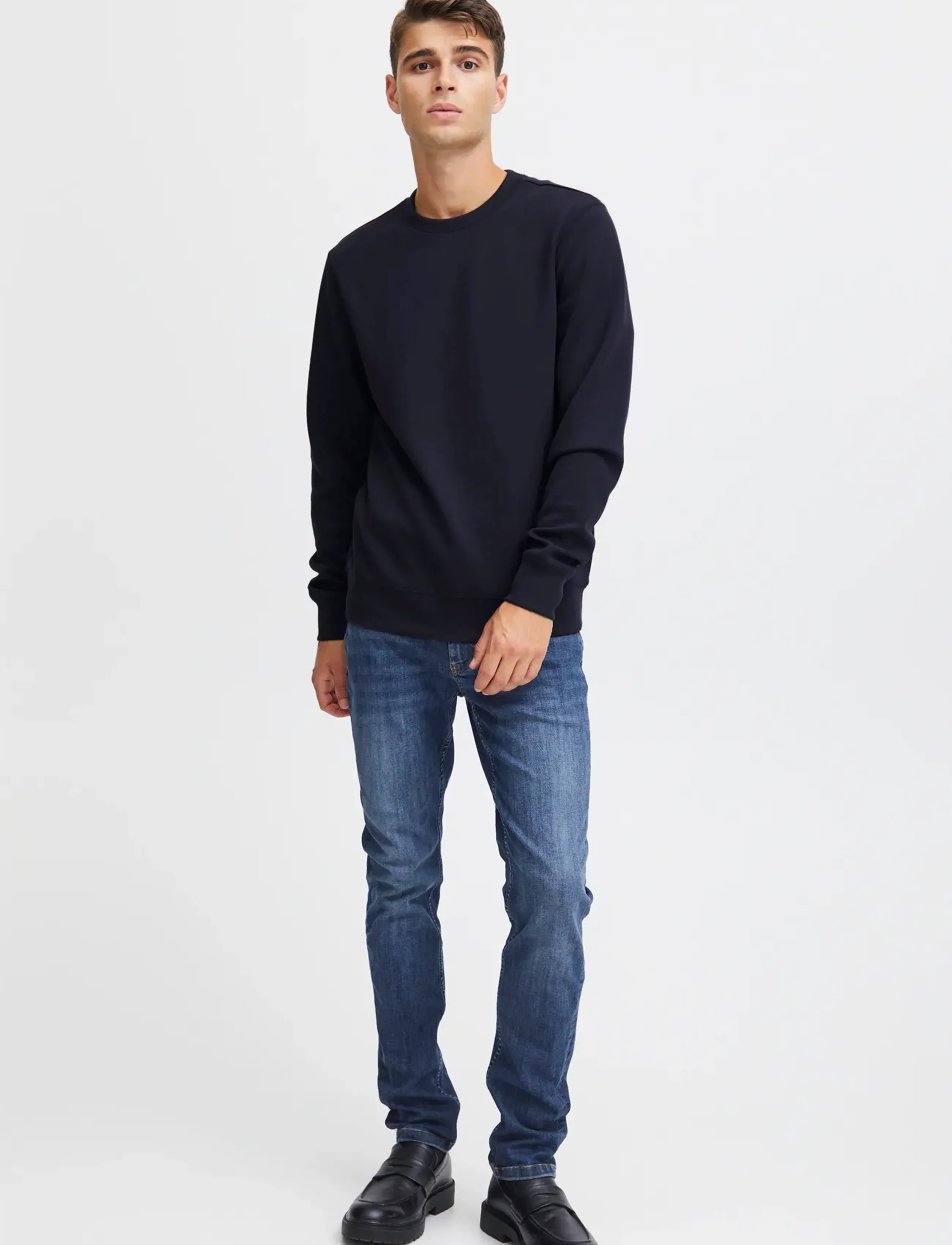 Casual Friday Cfsebastian 0096 Crew Neck Swe, Mænd, Rundhalset Sweatshirt, Navy, Str: L