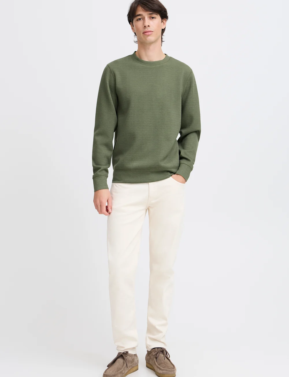 Casual Friday - CFSEBASTIAN 0096 CREW NECK SWE - kollektionen - winter moss melange - 0