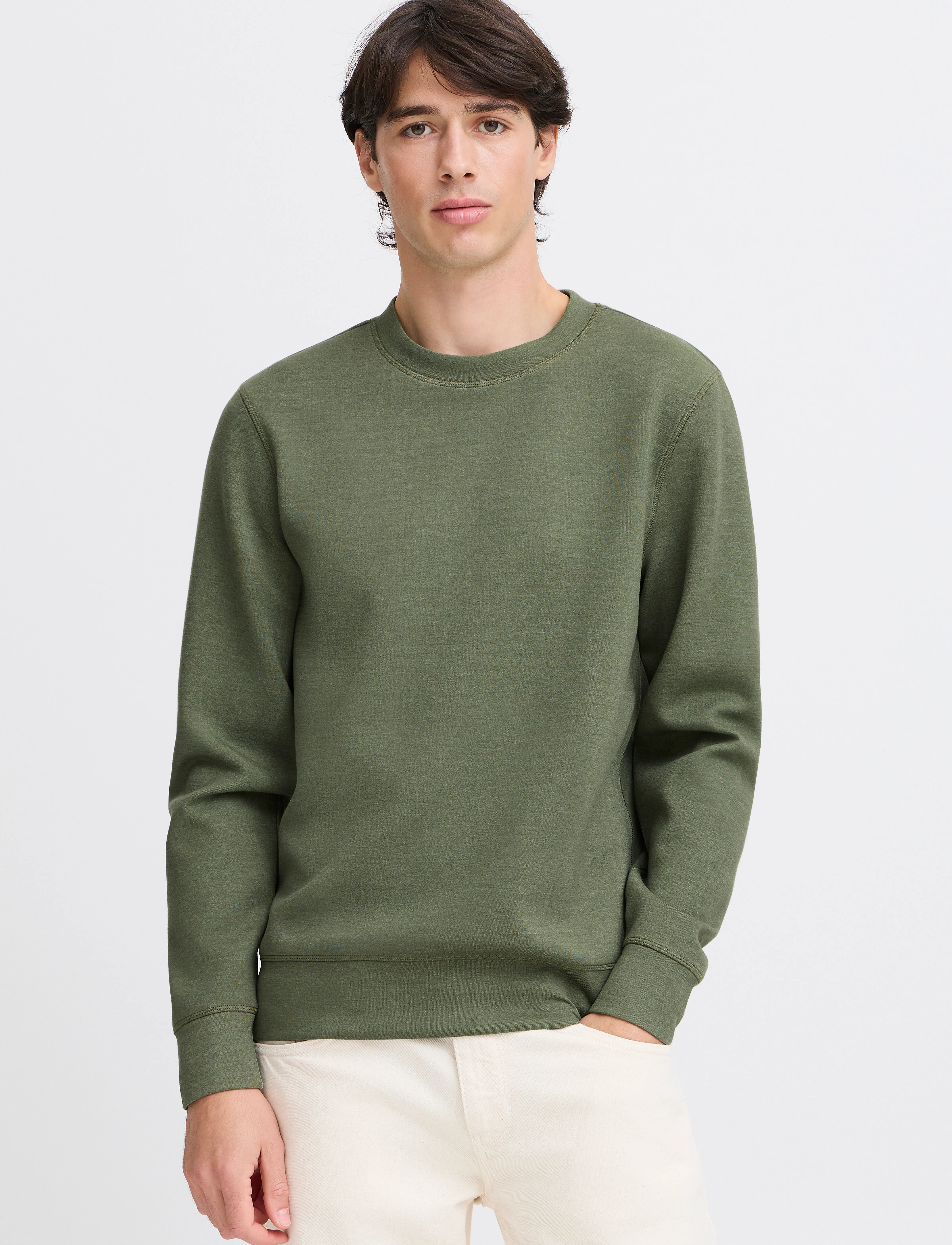 Casual Friday - CFSEBASTIAN 0096 CREW NECK SWE - kringlótt hálsmál  - winter moss melange - 4