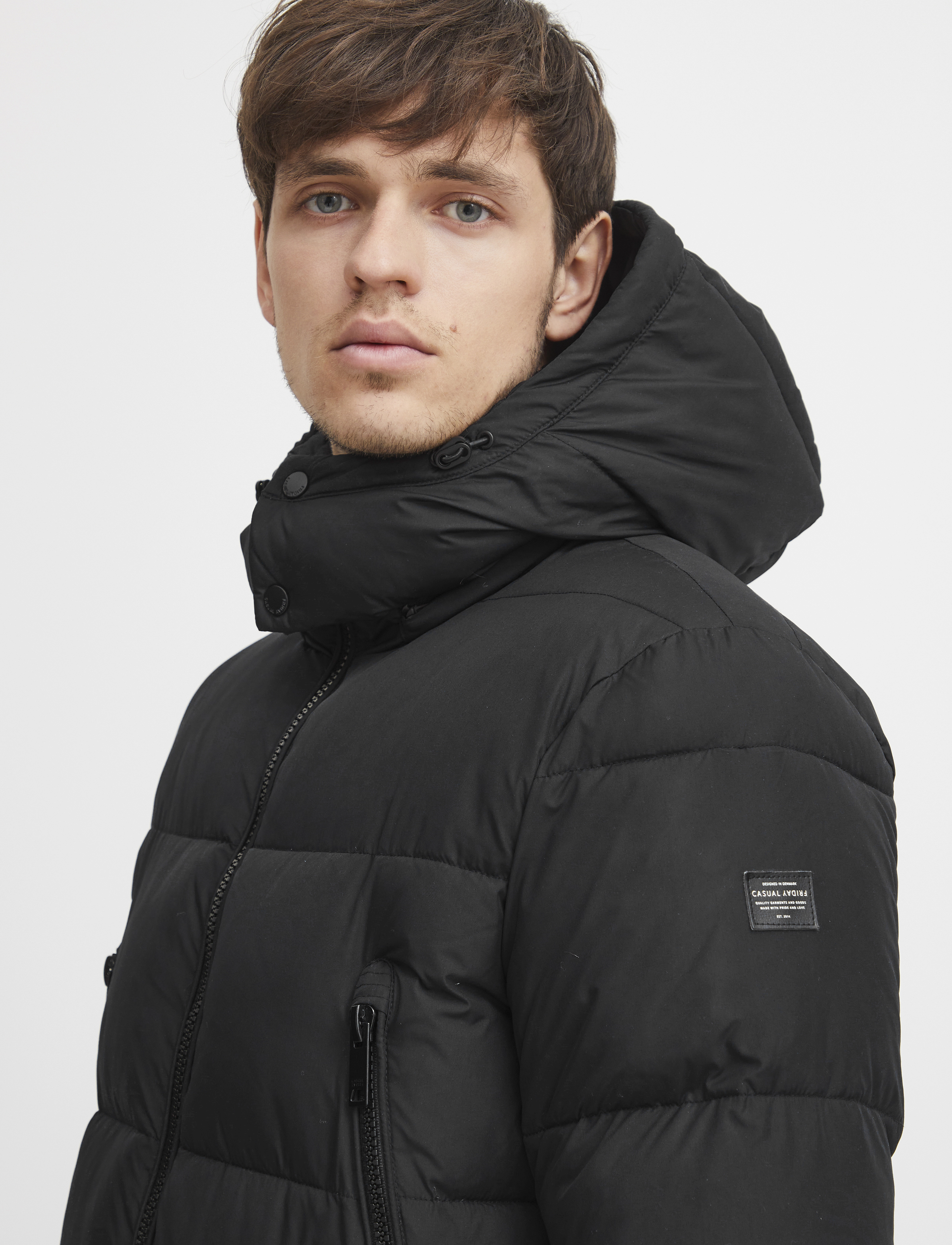 Casual Friday - CFEvans 0085 long puffer jacket - anthracite black - 5