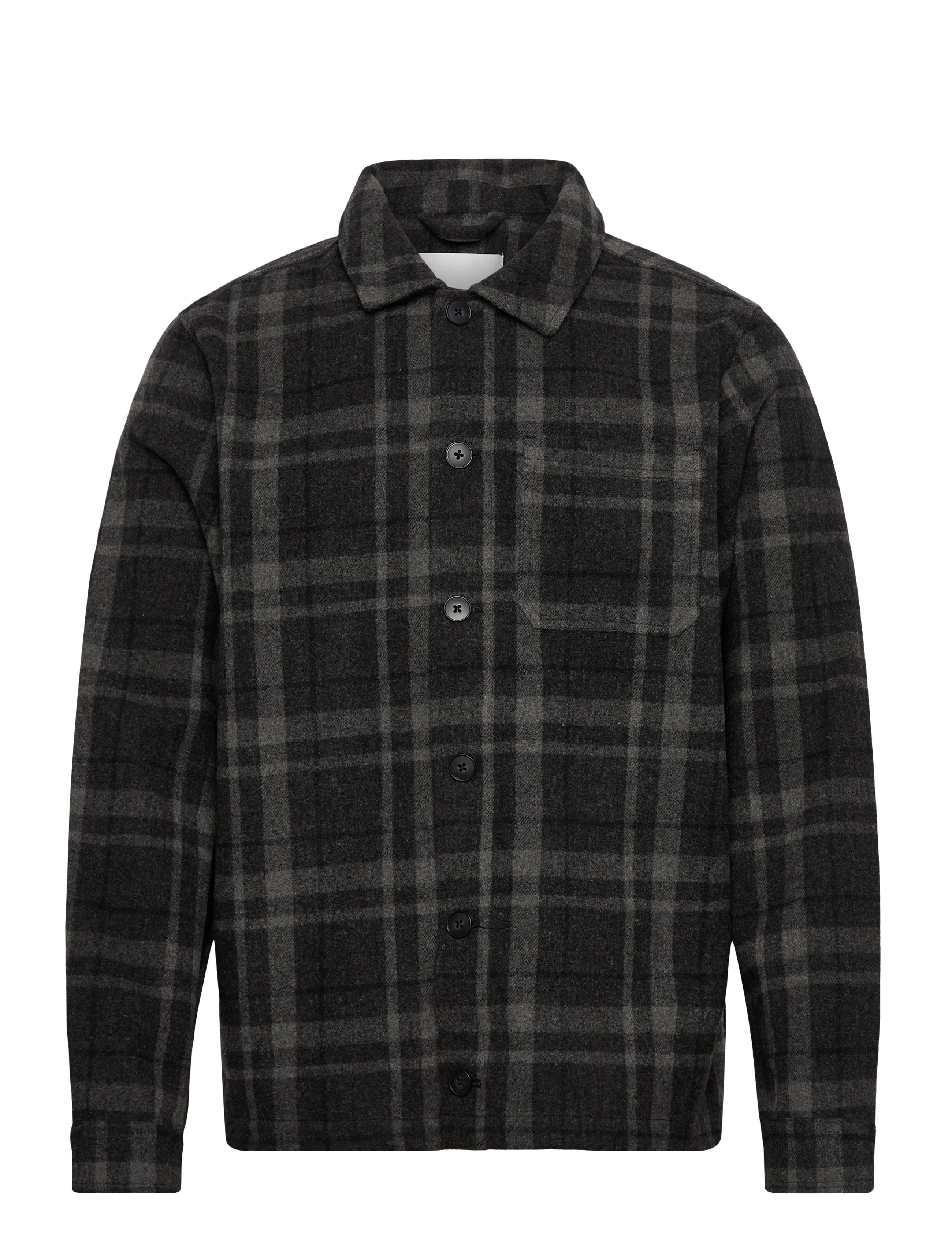 CFJENKEY unlined checked jacket - DARK GREY MELANGE