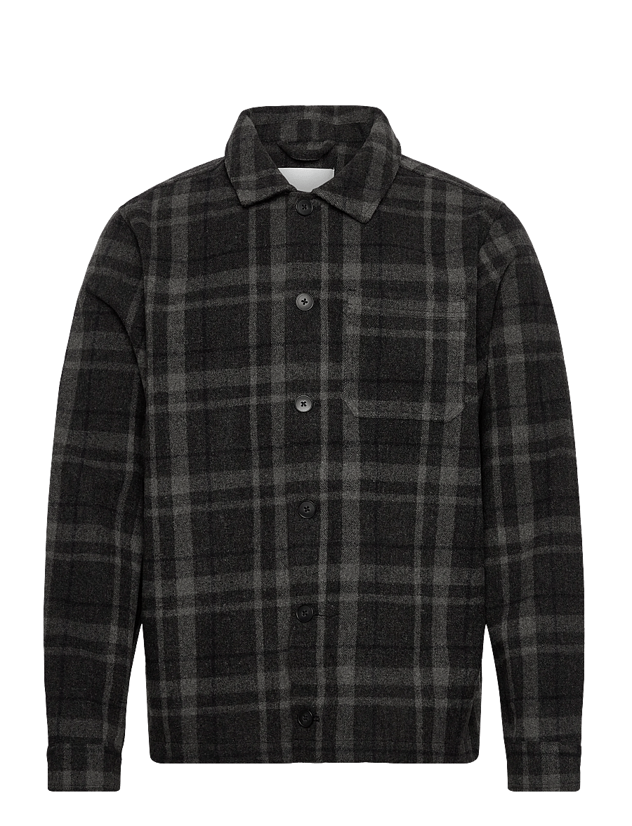 Casual Friday - CFJENKEY unlined checked jacket - kollektsioonid - dark grey melange - 0