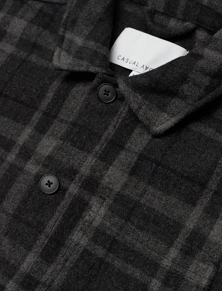 Casual Friday - CFJENKEY unlined checked jacket - kollektsioonid - dark grey melange - 2