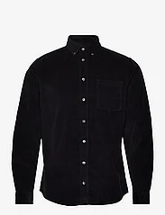 Casual Friday - CFANTON LS BD baby cord shirt - fløjlsskjorter - anthracite black - 0