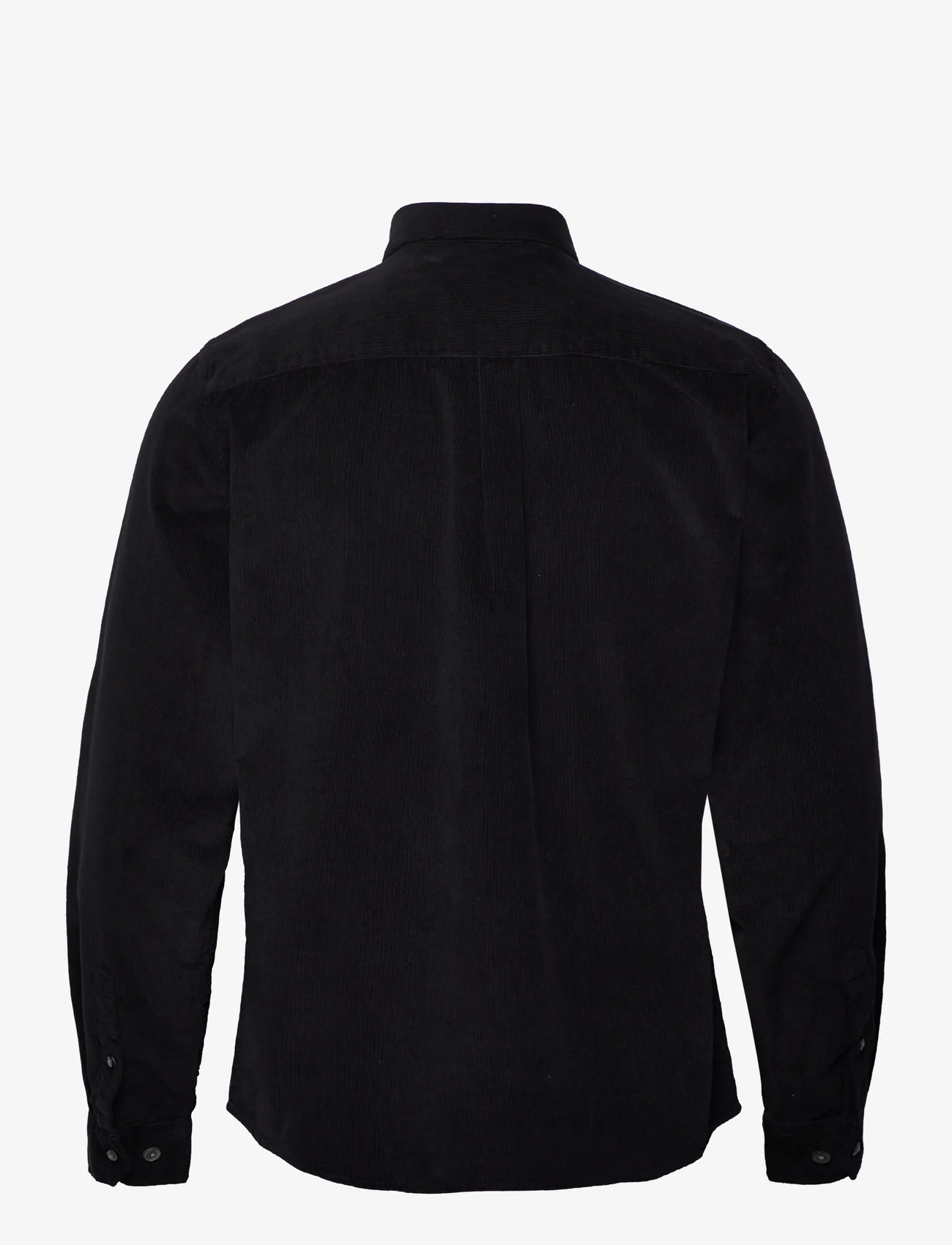 Casual Friday - CFANTON LS BD baby cord shirt - fløjlsskjorter - anthracite black - 1
