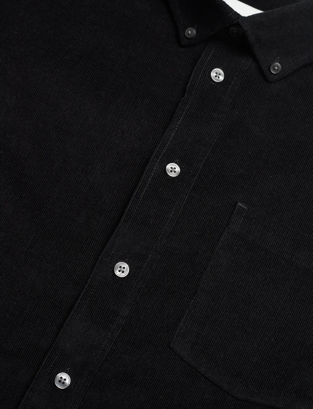 Casual Friday - CFANTON LS BD baby cord shirt - corduroy shirts - anthracite black - 3