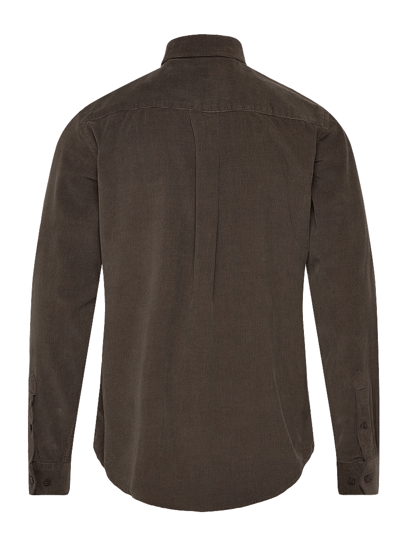 Casual Friday - CFANTON LS BD baby cord shirt - manchesterskjortor - black olive - 1