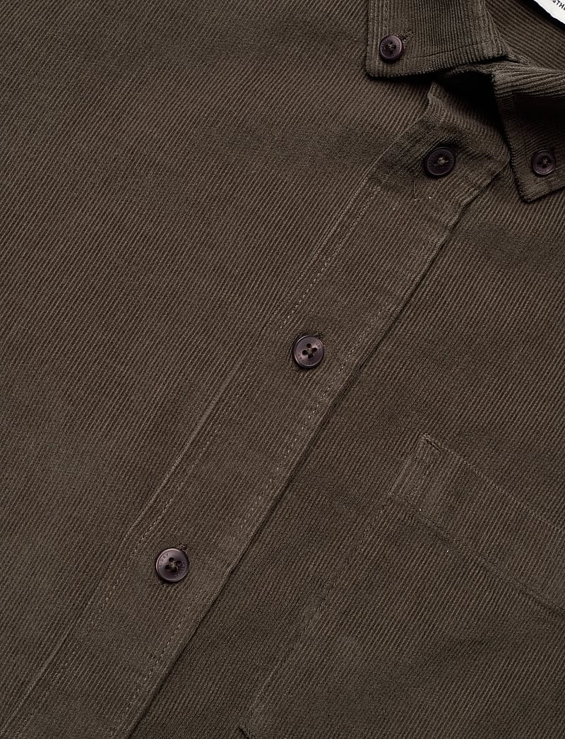 Casual Friday - CFANTON LS BD baby cord shirt - manchesterskjortor - black olive - 3