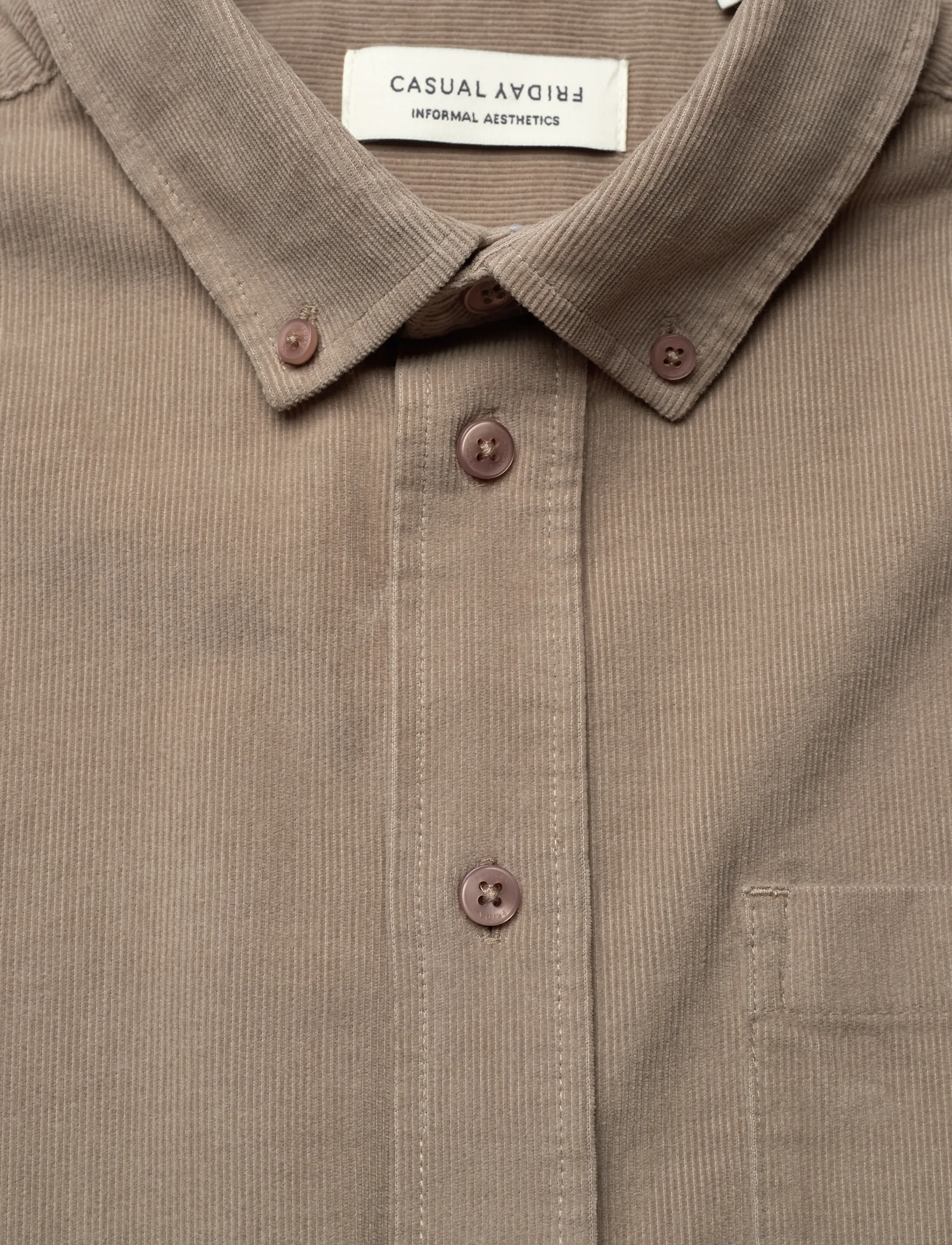 Casual Friday - CFANTON LS BD baby cord shirt - roasted cashew - 2